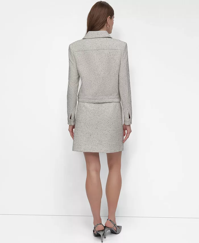 Alfani DKNY Women's Button-Front Long-Sleeve Crop Jacket Women's Fashion Shoes & Accessories