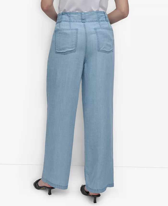 Alfani DKNY Women's Chambray Wide-Leg Pants Women's Fashion Shoes & Accessories