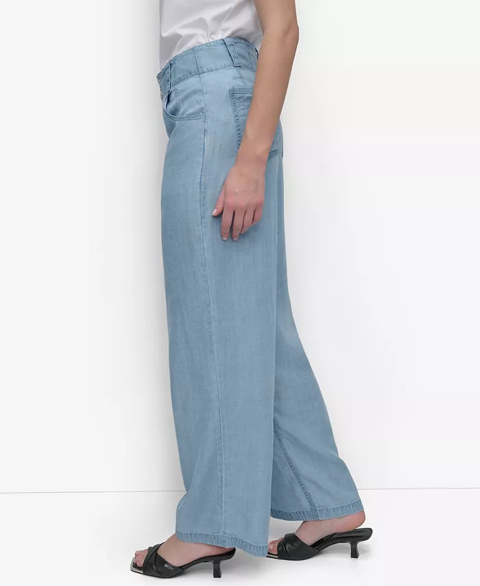 Alfani DKNY Women's Chambray Wide-Leg Pants Women's Fashion Shoes & Accessories