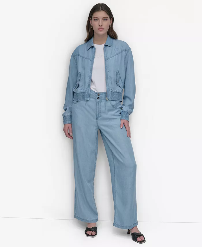 Alfani DKNY Women's Chambray Wide-Leg Pants Women's Fashion Shoes & Accessories