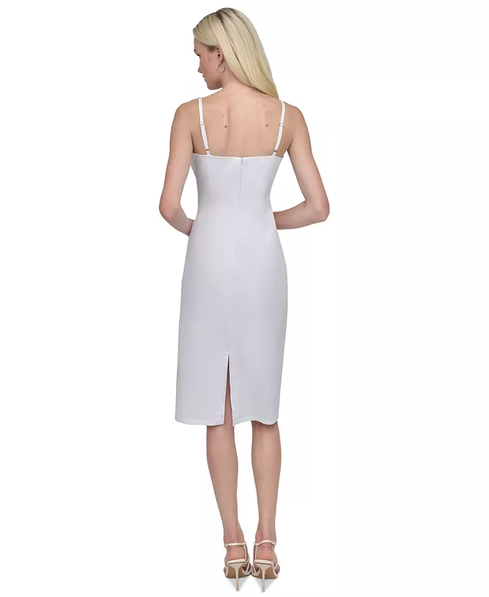 Alfani DKNY Women's Cotton Square-Neck Ruched Sleeveless Dress Women's Fashion Shoes & Accessories