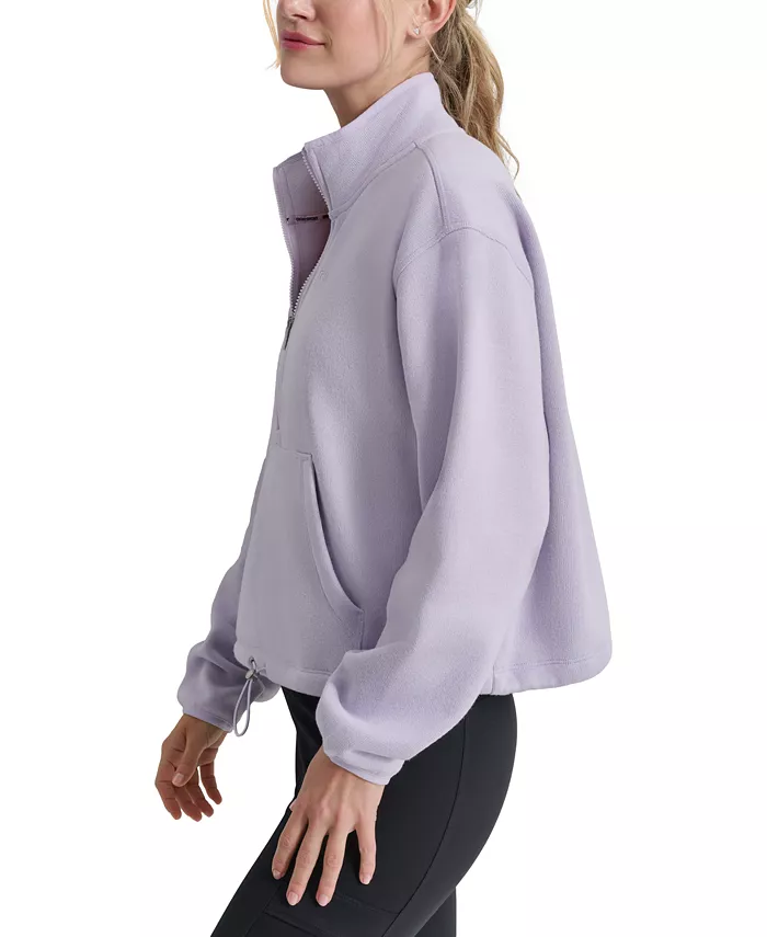 Alfani DKNY Women's Fleece Half-Zip Bungee-Hem Sweatshirt Women's Fashion Shoes & Accessories