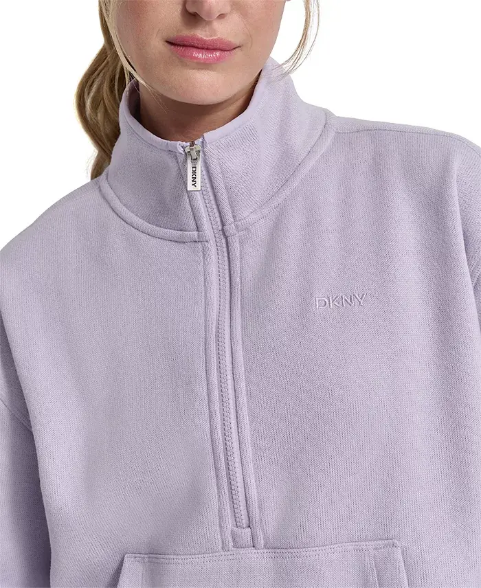 Alfani DKNY Women's Fleece Half-Zip Bungee-Hem Sweatshirt Women's Fashion Shoes & Accessories