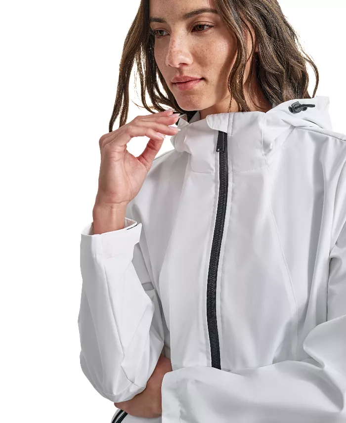 Alfani DKNY Women's Hooded Full Zip Spectator Jacket Women's Fashion Shoes & Accessories