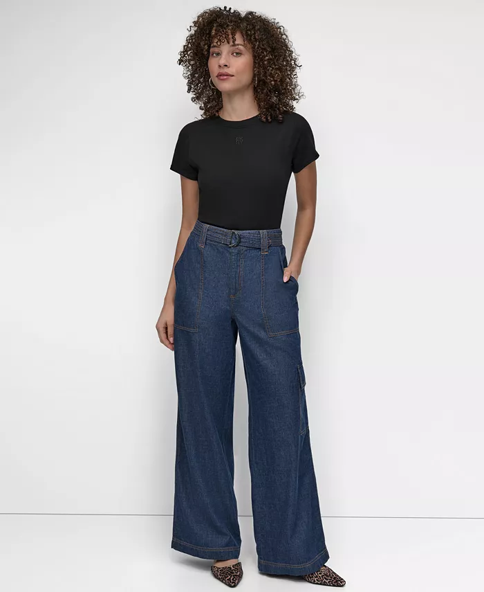 Alfani DKNY Women's Lightweight Wide-Leg Jeans Women's Fashion Shoes & Accessories