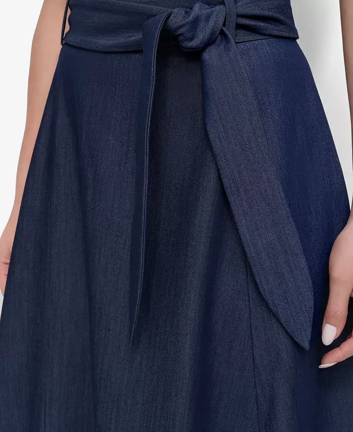 Alfani DKNY Women's Maxi Skirt With Tie Belt Women's Fashion Shoes & Accessories