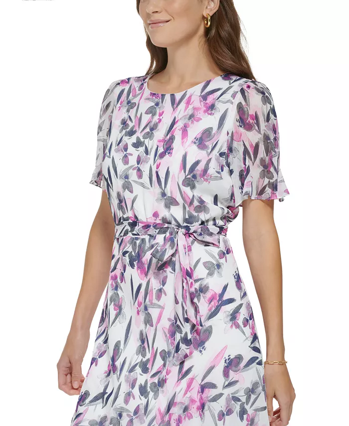 Alfani DKNY Women's Printed Midi Dress Women's Fashion Shoes & Accessories