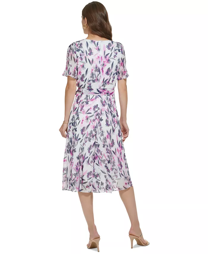 Alfani DKNY Women's Printed Midi Dress Women's Fashion Shoes & Accessories
