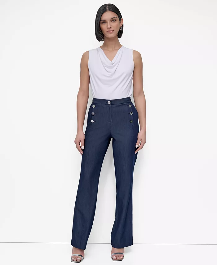 Alfani DKNY Women's Sailor Denim Pant Women's Fashion Shoes & Accessories