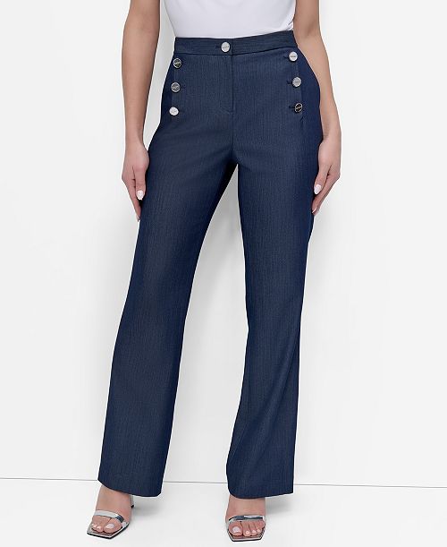 alfani DKNY Women's Sailor Denim Pant Women's Fashion Shoes & Accessories