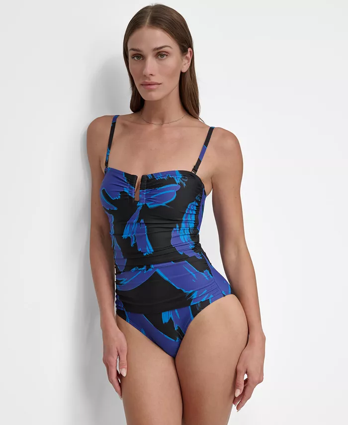 Alfani DKNY Women's Shirred One-Piece Swimsuit Women's Fashion Shoes & Accessories