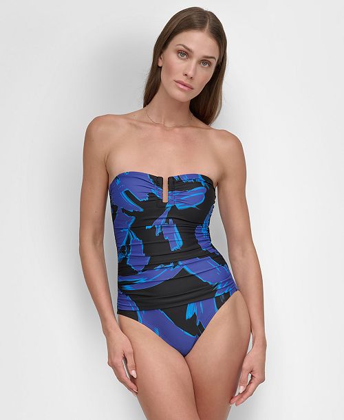 alfani DKNY Women's Shirred One-Piece Swimsuit Women's Fashion Shoes & Accessories