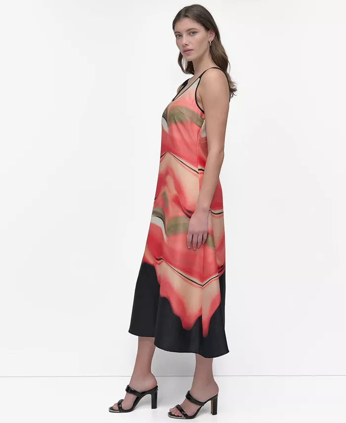 Alfani DKNY Women's Sleeveless Border Print Shift Dress Women's Fashion Shoes & Accessories
