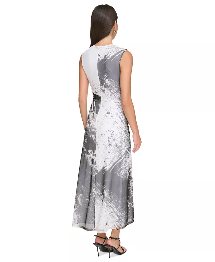 Alfani DKNY Women's Sleeveless Cowlneck Side-Ruched Midi Dress Women's Fashion Shoes & Accessories
