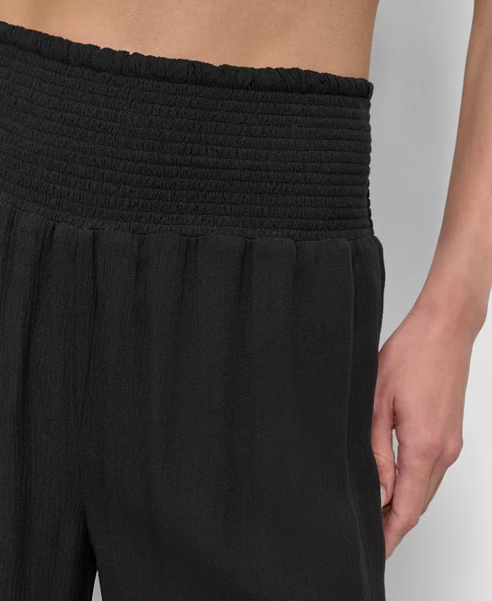 Alfani DKNY Women's Smocked-Waist Cover-Up Pull-On Pants Women's Fashion Shoes & Accessories