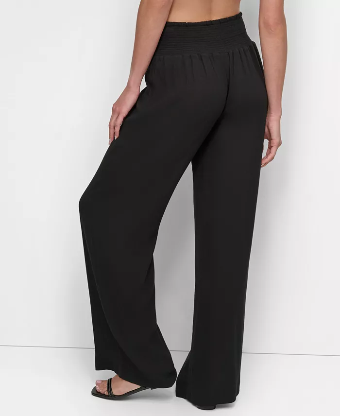 Alfani DKNY Women's Smocked-Waist Cover-Up Pull-On Pants Women's Fashion Shoes & Accessories