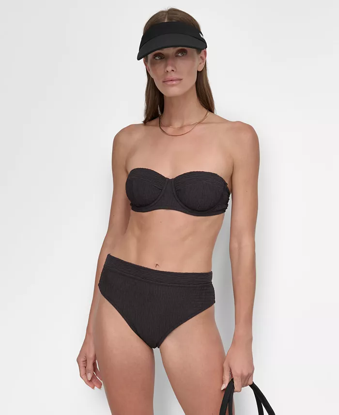 Alfani DKNY Women's Textured Molded Balconette Bikini Top & High-Waist Bottoms Women's Fashion Shoes & Accessories
