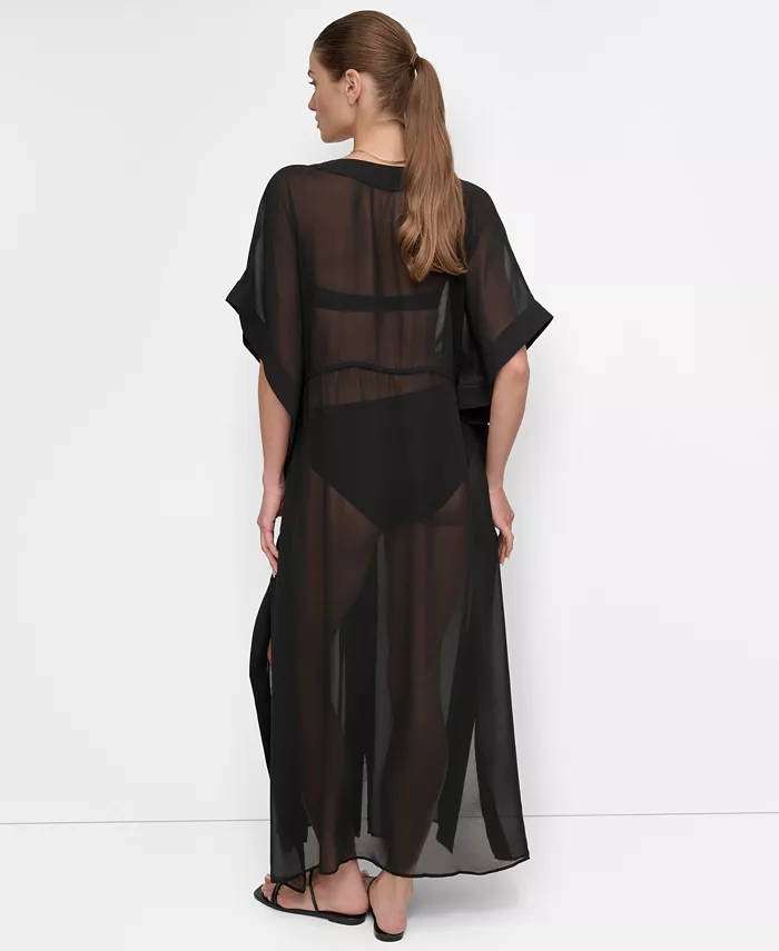 Alfani DKNY Women's Tie-Front Cover-Up Kaftan Women's Fashion Shoes & Accessories