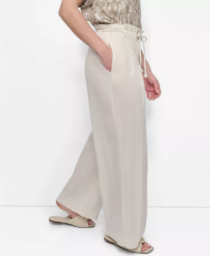 Alfani DKNY Women's Tie-Front Wide-Leg Pants Women's Fashion Shoes & Accessories