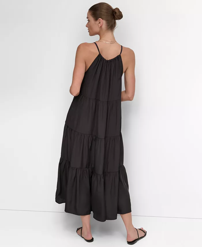 Alfani DKNY Women's Tiered Maxi Dress Swim Cover-Up Women's Fashion Shoes & Accessories