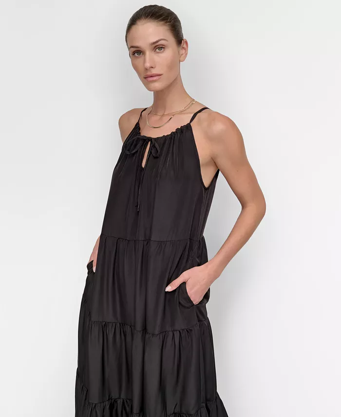 Alfani DKNY Women's Tiered Maxi Dress Swim Cover-Up Women's Fashion Shoes & Accessories