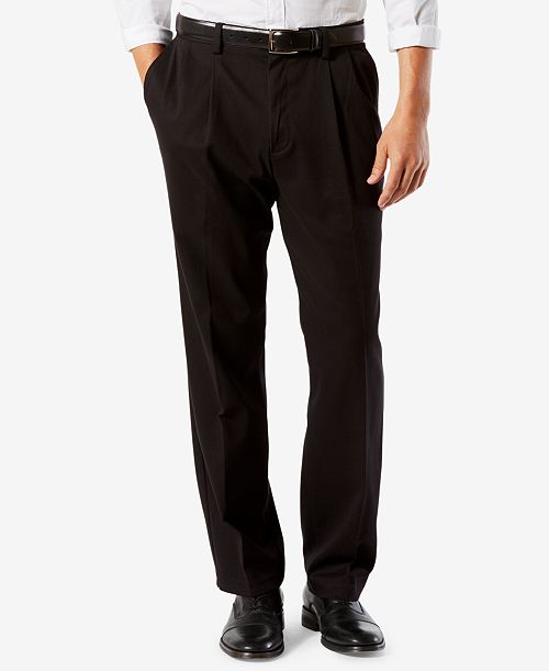 alfani Dockers Men's Easy Classic Pleated Fit Khaki Stretch Pants Men's Fashion & Accessories