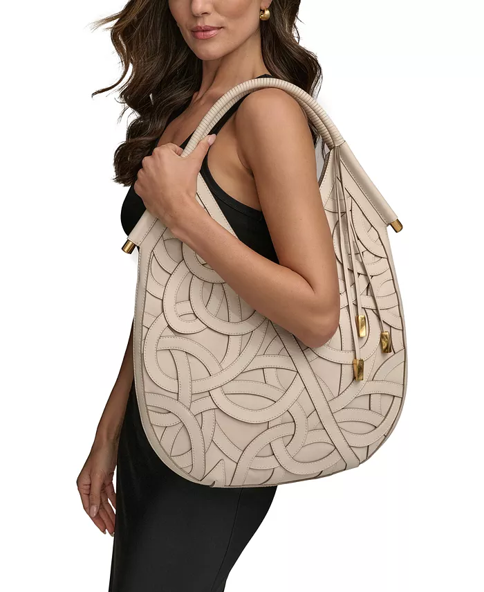 Alfani Donna Karan New York Baldwin Woven Leather Floral Shoulder Bag Handbags Purses & Accessories