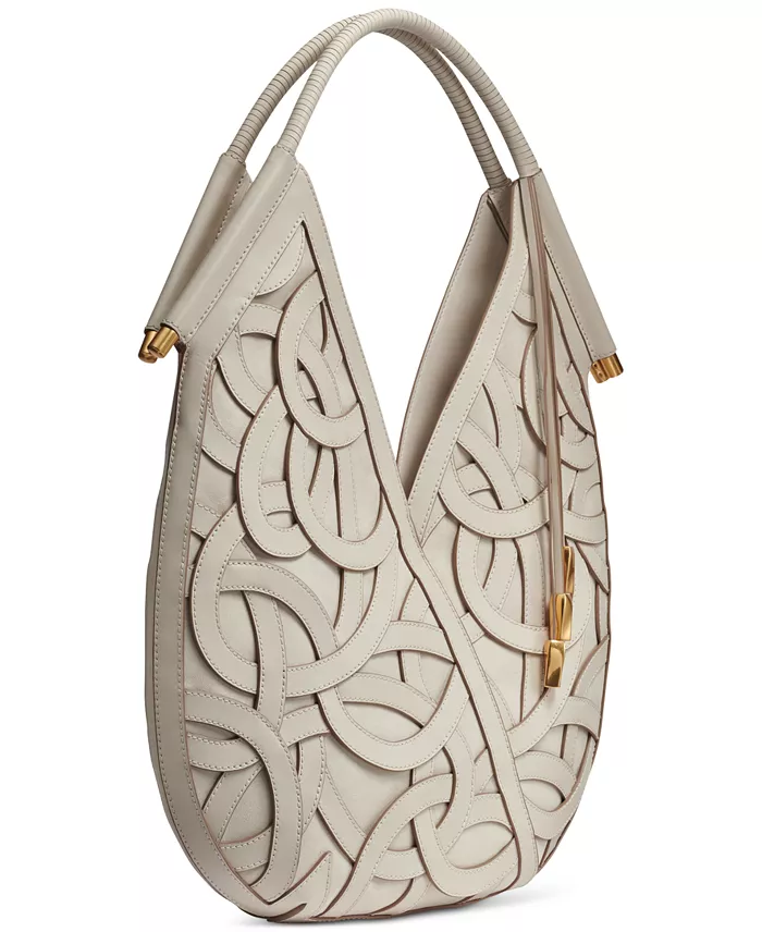 Alfani Donna Karan New York Baldwin Woven Leather Floral Shoulder Bag Handbags Purses & Accessories