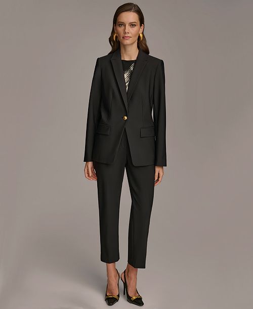 alfani Donna Karan New York Donna Karan Women's One Button Blazer & Ankle Pant Women's Fashion Shoes & Accessories
