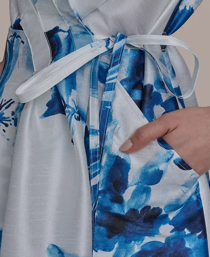 Alfani Donna Karan New York Petite Printed Fit & Flare Dress Women's Fashion Shoes & Accessories