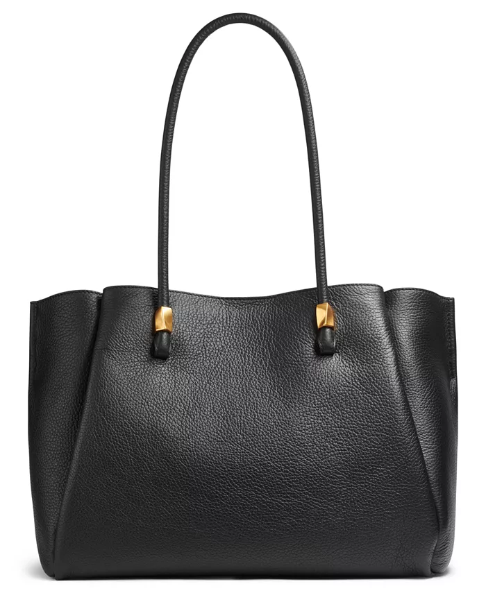 Alfani Donna Karan New York Quogue Leather Triple Compartment Tote Bag Handbags Purses & Accessories