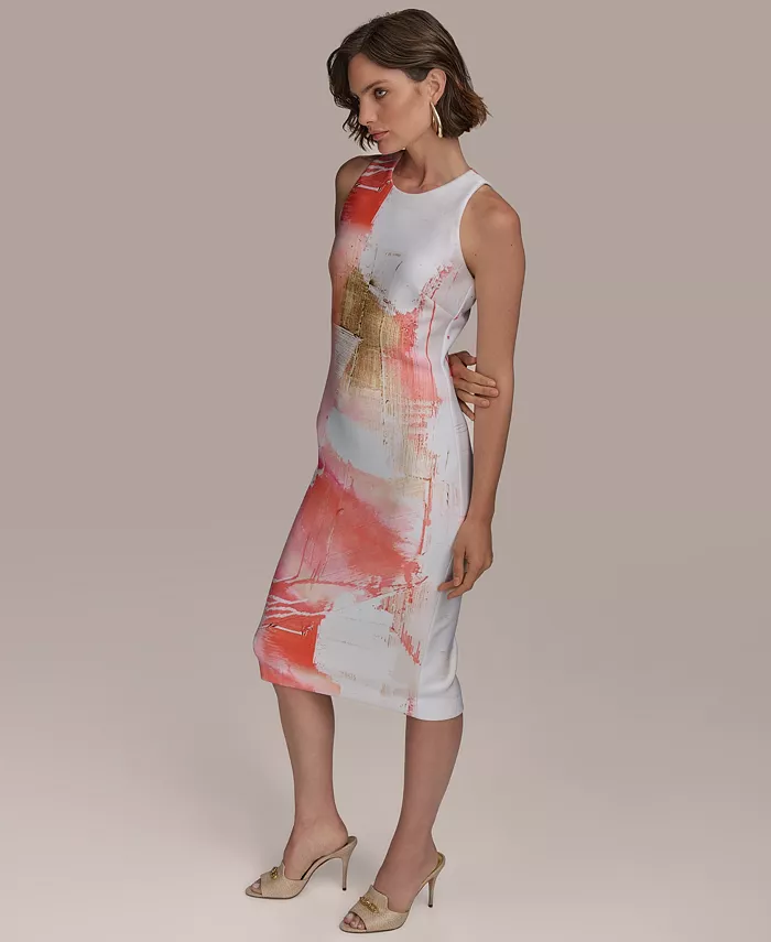 Alfani Donna Karan New York Women's Abstract Midi Sheath Dress Women's Fashion Shoes & Accessories