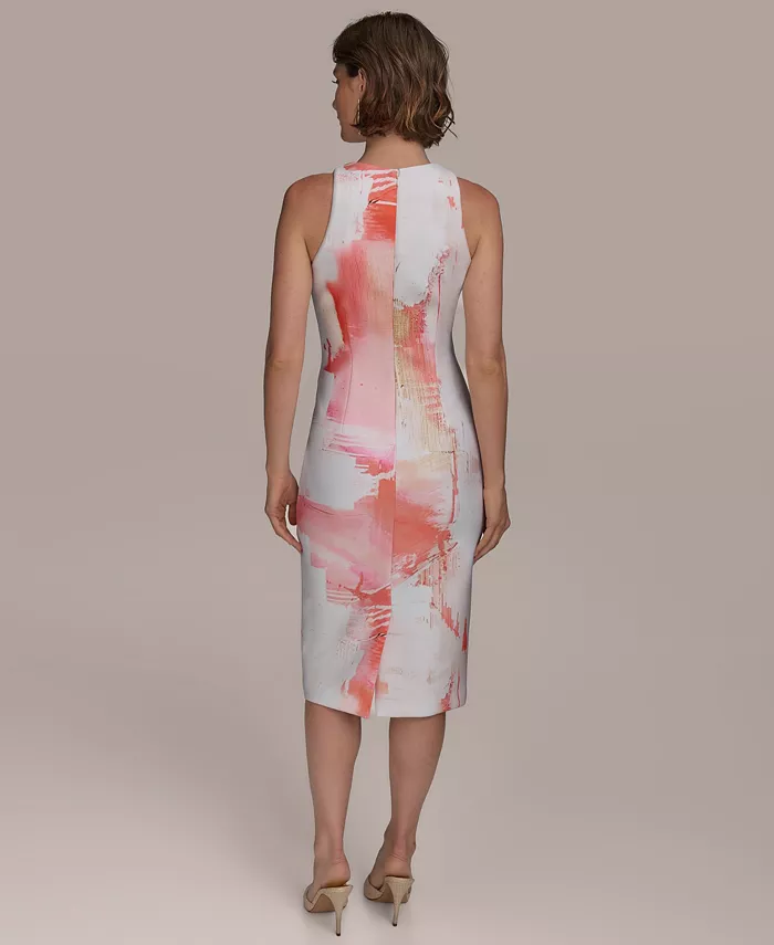 Alfani Donna Karan New York Women's Abstract Midi Sheath Dress Women's Fashion Shoes & Accessories