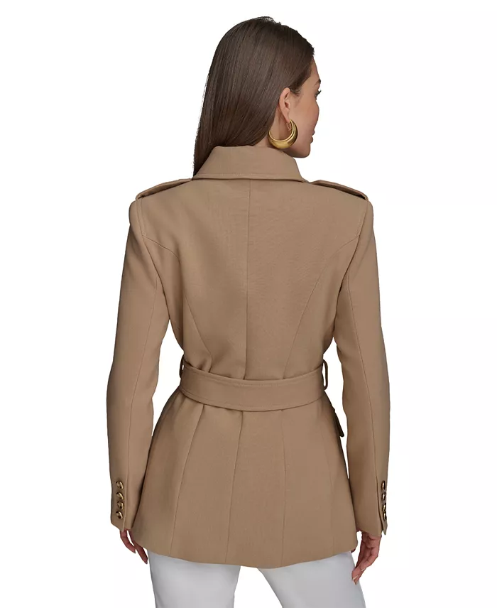 Alfani Donna Karan New York Women's Belted Crepe Jacket Women's Fashion Shoes & Accessories