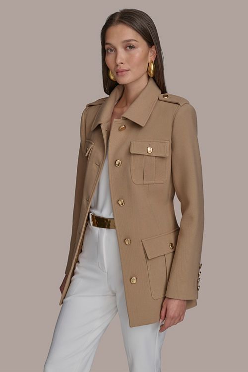 alfani Donna Karan New York Women's Belted Crepe Jacket Women's Fashion Shoes & Accessories