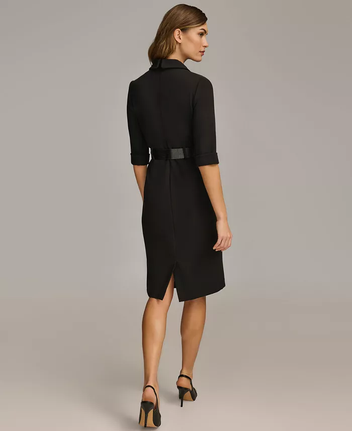 Alfani Donna Karan New York Women's Belted Midi Jacket Dress Women's Fashion Shoes & Accessories