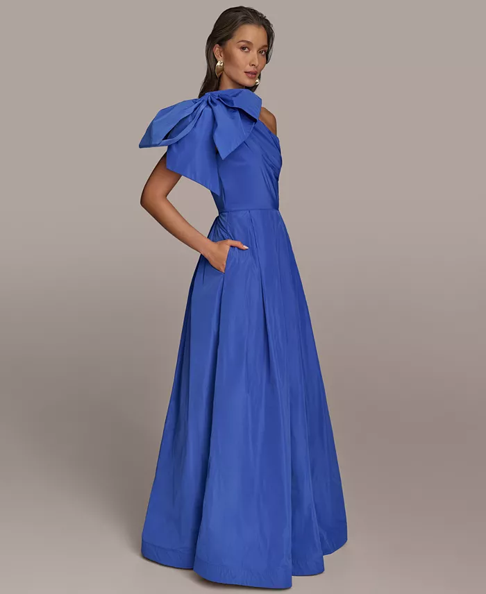 Alfani Donna Karan New York Women's Bow-Trim One-Shoulder Gown Women's Fashion Shoes & Accessories
