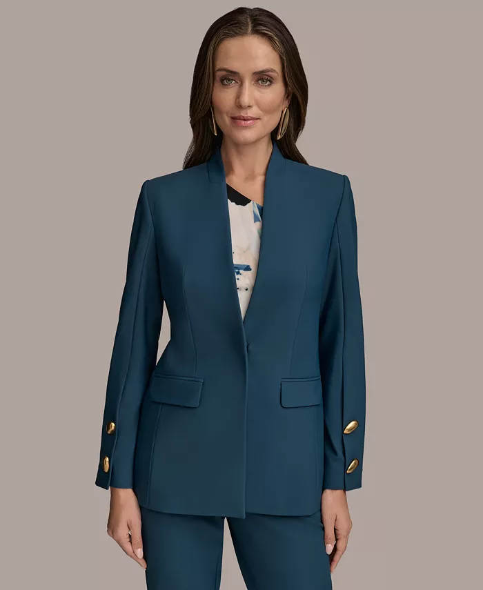 Alfani Donna Karan New York Women's Button-Sleeve Blazer Regular & Petite Women's Fashion Shoes & Accessories