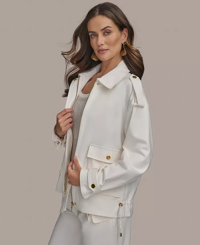 Alfani Donna Karan New York Women's Cotton-Blend Utility Jacket Women's Fashion Shoes & Accessories
