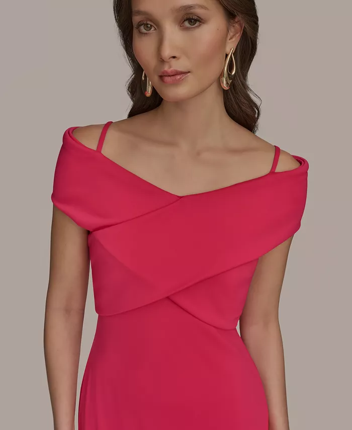 Alfani Donna Karan New York Women's Criss-Cross Off-Shoulder Dress Women's Fashion Shoes & Accessories