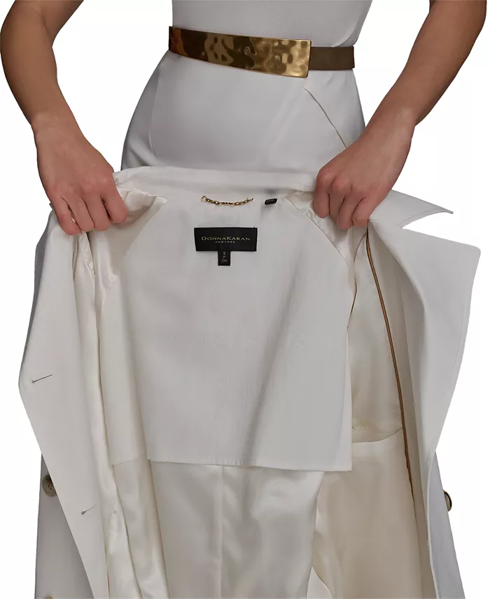 Alfani Donna Karan New York Women's Double-Breasted Trench Coat Women's Fashion Shoes & Accessories