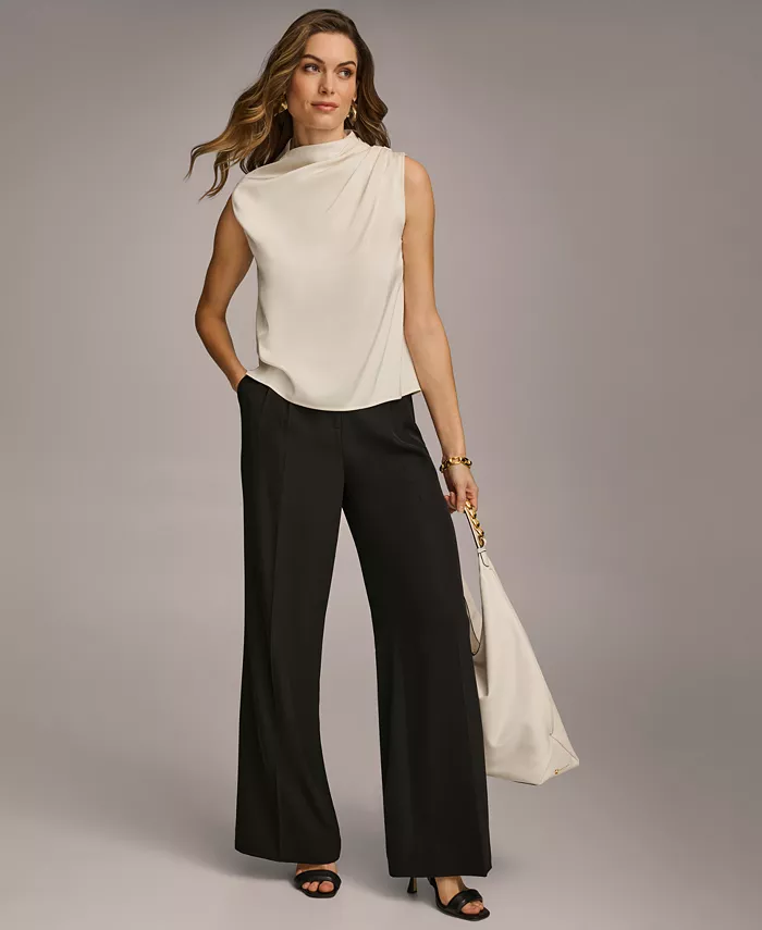 Alfani Donna Karan New York Women's Draped High Neck Sleeveless Top Regular & Petite Sizes Women's Fashion Shoes & Accessories
