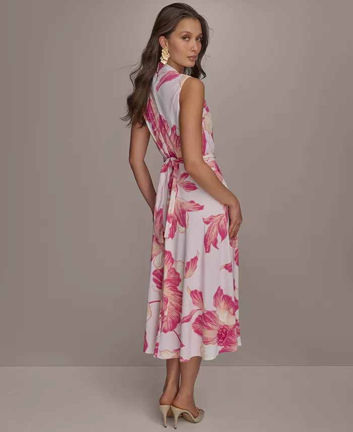 Alfani Donna Karan New York Women's Floral A-Line Midi Dress Women's Fashion Shoes & Accessories