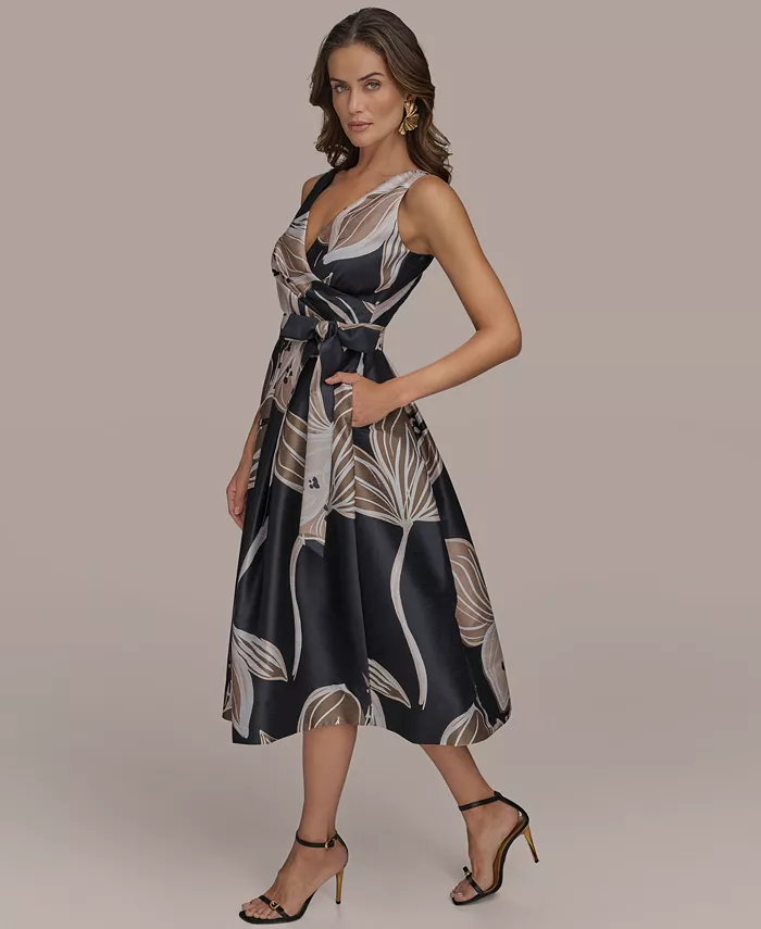 Alfani Donna Karan New York Women's Floral Midi A-Line Dress Women's Fashion Shoes & Accessories