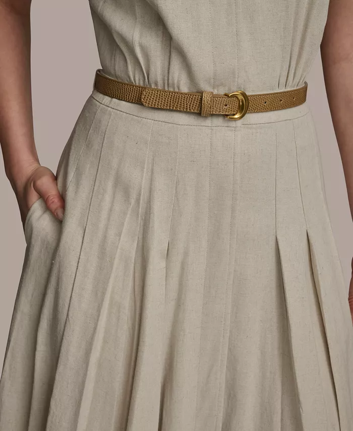 Alfani Donna Karan New York Women's Linen-Blend Belted Shirtdress Women's Fashion Shoes & Accessories