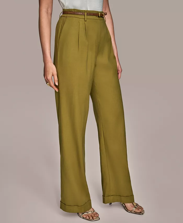 Alfani Donna Karan New York Women's Linen-Blend Wide-Leg Pants Regular & Petite Women's Fashion Shoes & Accessories