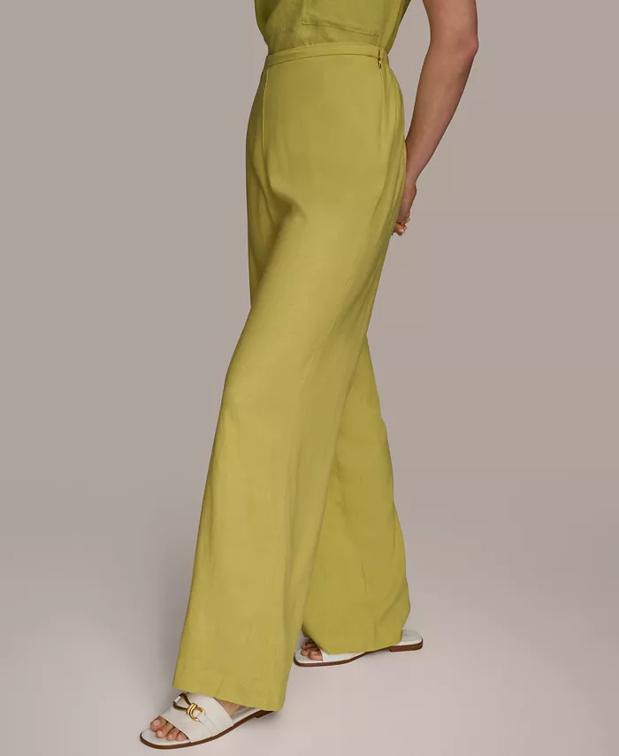 Alfani Donna Karan New York Women's Linen-Blend Wide Leg Pants Women's Fashion Shoes & Accessories