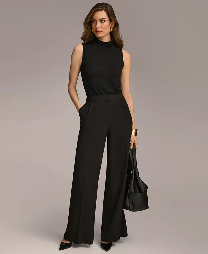 Alfani Donna Karan New York Women's Pleat Front Wide Leg Pants Regular & Petite Sizes Women's Fashion Shoes & Accessories