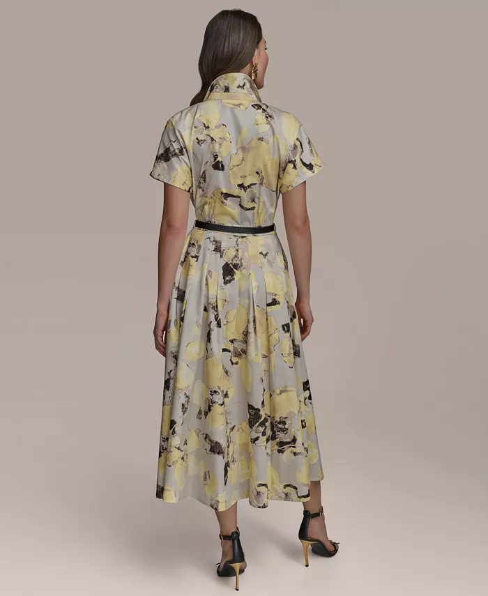 Alfani Donna Karan New York Women's Printed Cotton Shirtdress Women's Fashion Shoes & Accessories