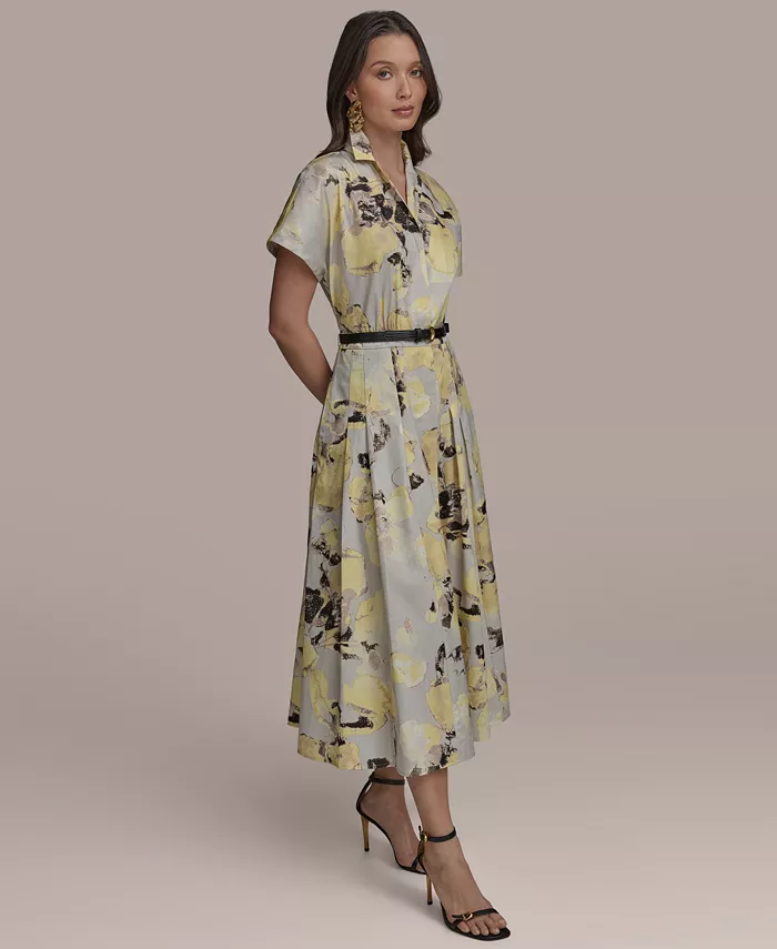 Alfani Donna Karan New York Women's Printed Cotton Shirtdress Women's Fashion Shoes & Accessories